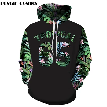 

PLstar Cosmos Free shipping Autumn Fashion Men/Women Hoodies Red Flowers Green Leaves 3d Print casual Hooded Sweatshirt