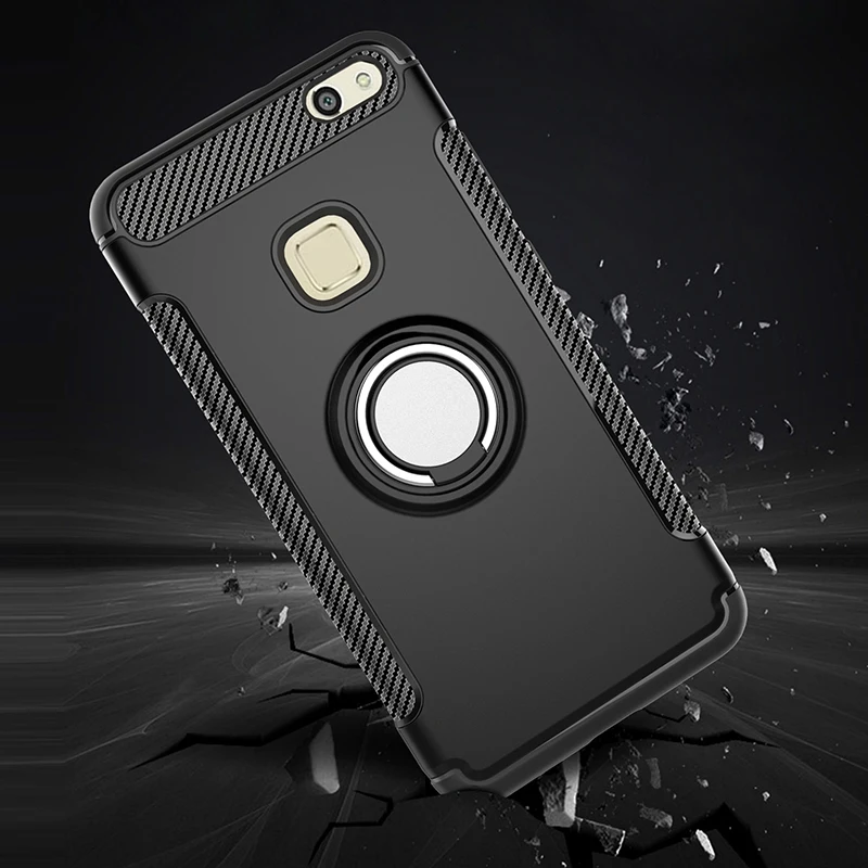 Moex® Cover Ultra Sottile Per Huawei P10 Lite – Rigida Anti-Graffio Nero Metallico