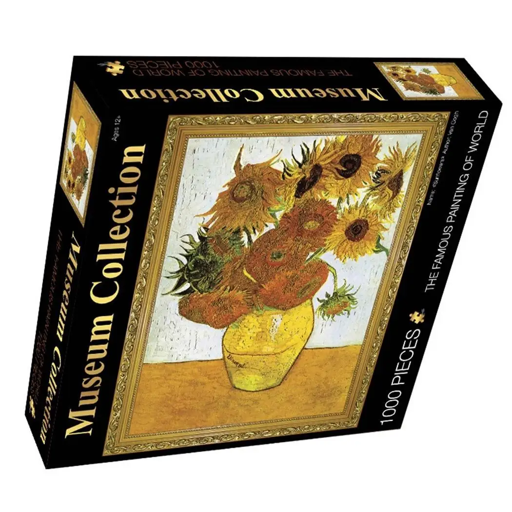 1000 штук 50 см* 70 см знаменитая картина Старый мастер пейзаж природные пейзажи бумажные Пазлы для взрослых DIY головоломки игрушки - Цвет: sunflower