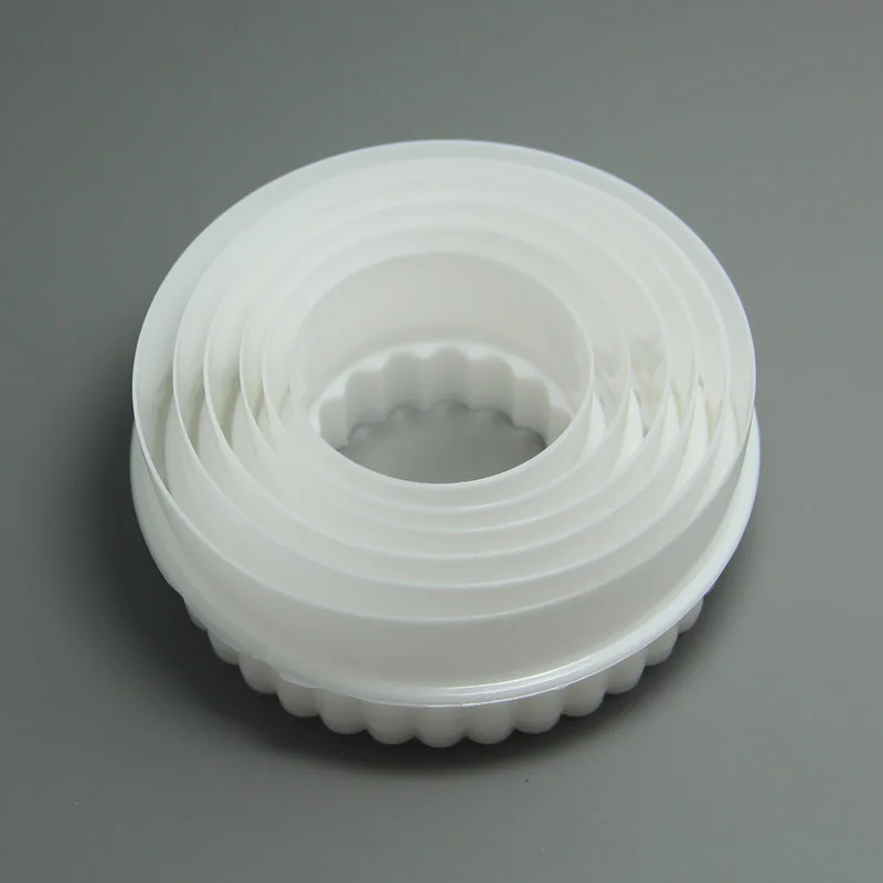 5 компл./лот) FDA высокое качество Пластик 6 шт. круглый Форма Формочки формы с рифленым краем