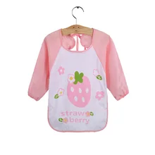 2019 Baby Bibs Infant Burp Cloths Toddler Scarf Feeding Smock Long Sleeve Waterproof Coverall Animals Baby Feeding Accessories