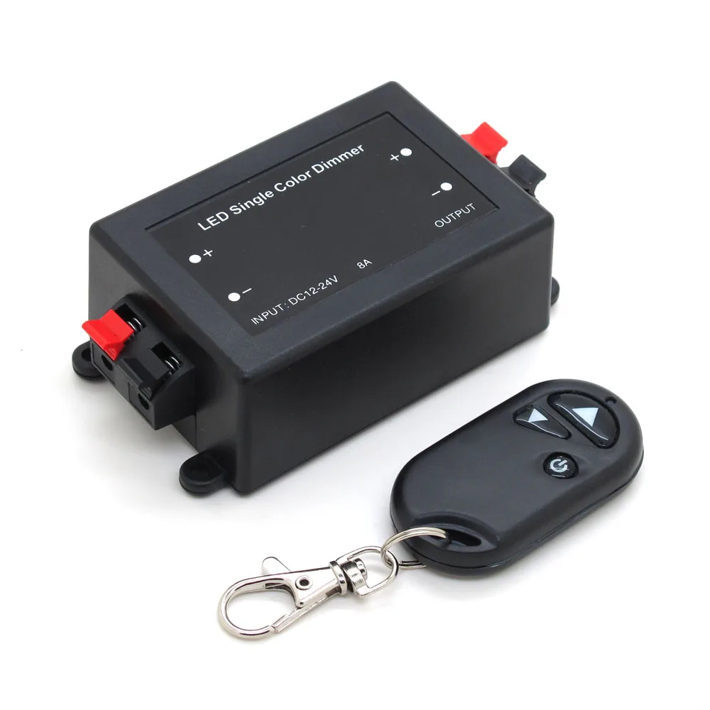 

3 Key RF Remote Control Wireless LED Single Color Dimmer Switch Controller 12V 24V DC 8A