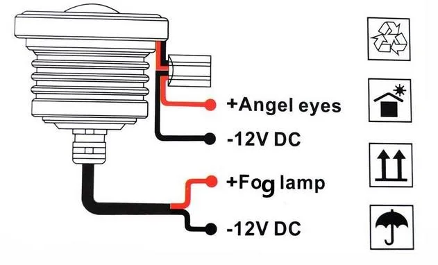 2 PCS. Car Cob Led Angel Eyes Fog lights Led Halo Projector Lens ring foglamp 12 Waterproof White Blue Xenon lamp in the SUV ATV Off Road (5)