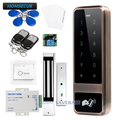 

HOMSECUR Wiegand 26/34 Anti-Vandal 125Khz RFID Access Control System With Waterproof 280KG Magnetic Lock