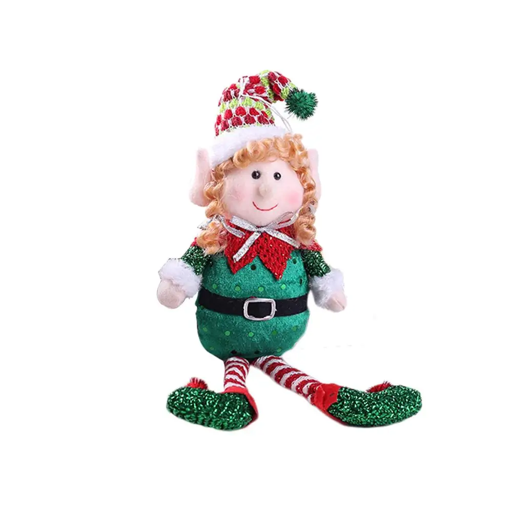 Новые милые красные и зеленые длинноногие Рождественские куклы эльфа, подарок, украшение куклы, рождественская елка, украшение для дома - Цвет: 2