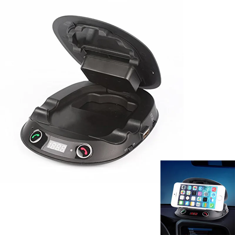 

New Wireless Bluetooth Car Kit Stereo Music MP3 Player FM Transmitter Speaker Support TF Card USB Charger Phone Holder CSL2017
