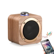 Портативный деревянный TWS Bluetooth динамик беспроводной громкоговоритель звук система 5 Вт стерео музыка объемная звуковая колонка 1200 мАч батарея