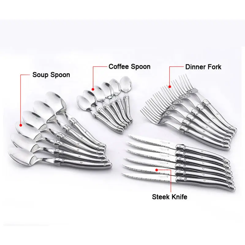 

24 Piece Europen Designe Top Stainless Steel Dinnerware Sets Cutlery Tableware Dinnerware Steak Knife Fork Spoon Christmas Gife