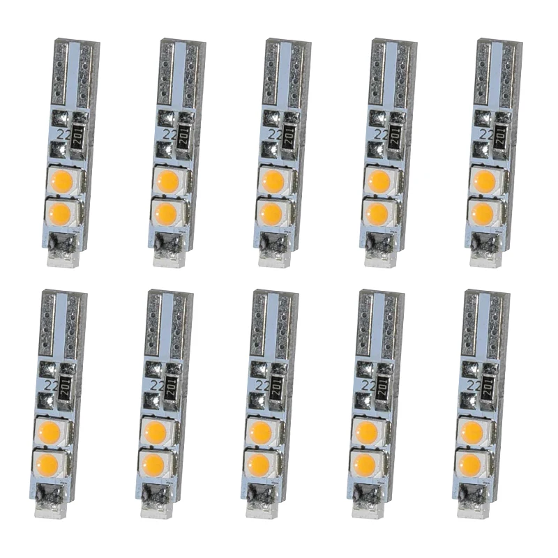 10Pcs LED Light Bulbs Car Styling T5 SMD 3528 Auto Signal Lamp Instrument DC 12V 6000K White 3000K Warm or Blue | Автомобили и