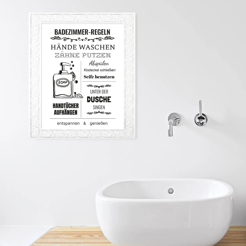 Bathroom rules Canvas Art Prints  Home Decor