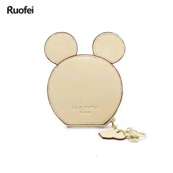 

New design Mickey head wallets women wallets small cute cartoon kawaii card holder key chain money bags for girls ladie A122