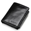 CONTACT'S Hot Sale Genuine Leather Men Clutch Wallets Card Case Mens Card Holders Purse 3 Style Wallet With Coin Pocket Black ► Photo 3/6