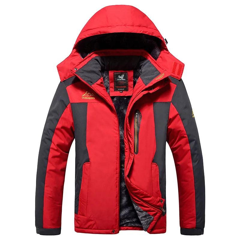 Новинка года для мужчин зимний комплект ветрозащитная непромокаемые одежда для альпинистов плюс бархатные толстые теплые термальность куртка х