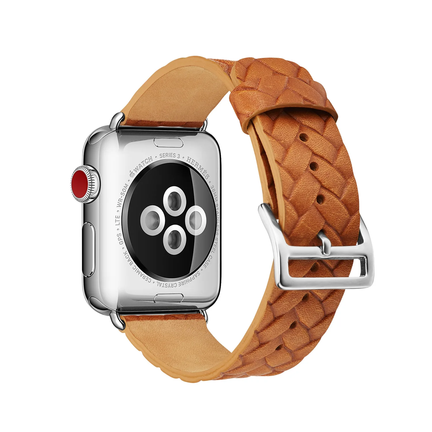Ремешок для Apple Watch Band Weave Стиль Браслет из натуральной кожи для iWatch серии 1 2 3 браслет с разъемом адаптеры