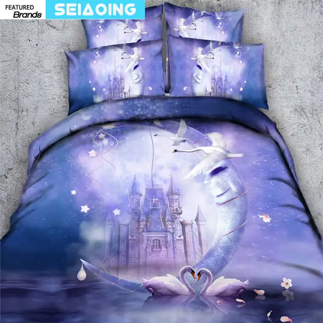 Purple Dreamlike Castle Bedding Sets King Sizes Moon Galaxy Purple Dreamlike Castle Bedding Sets King Sizes Moon Galaxy Christmas Duvet Covers Queen Twin