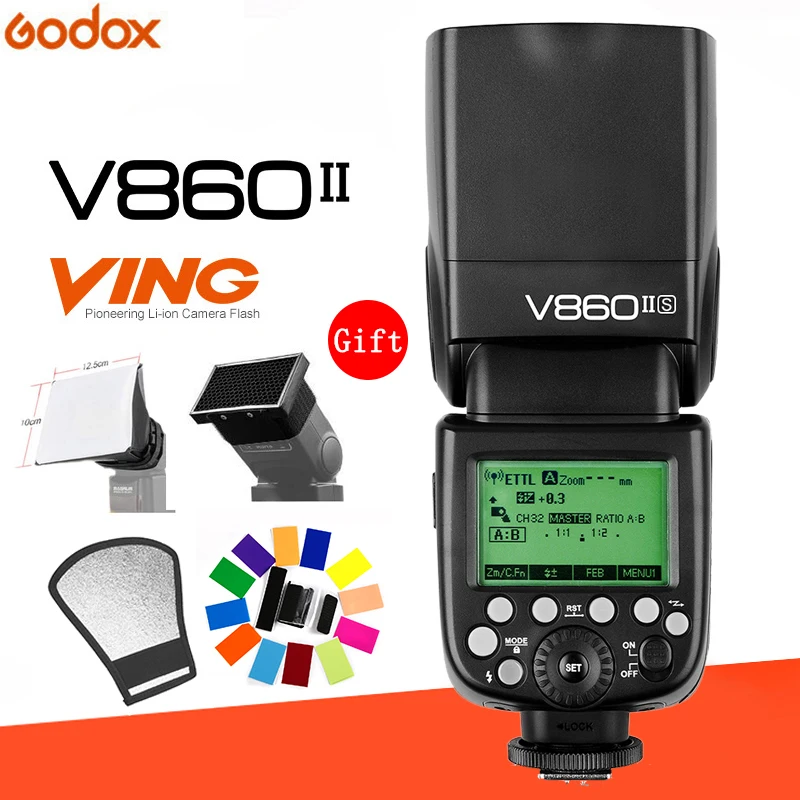 Фотовспышка Godox Ving V860II C/N/S/O/F E TTL HSS 1/8000 + фотовспышка Speedlite для цифровой зеркальной