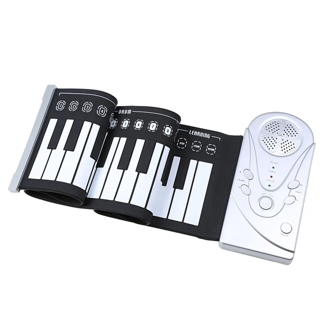SEWS-49 динамик клавиатуры ручной рулон электронный пианино портативный складной электронный мягкий клавиатура рулон пианино - Цвет: Black