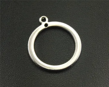 

15pcs Antique Sliver Circular double holes Charm Pendant Jewelry Making DIY Handmade Craft 26mm A1409