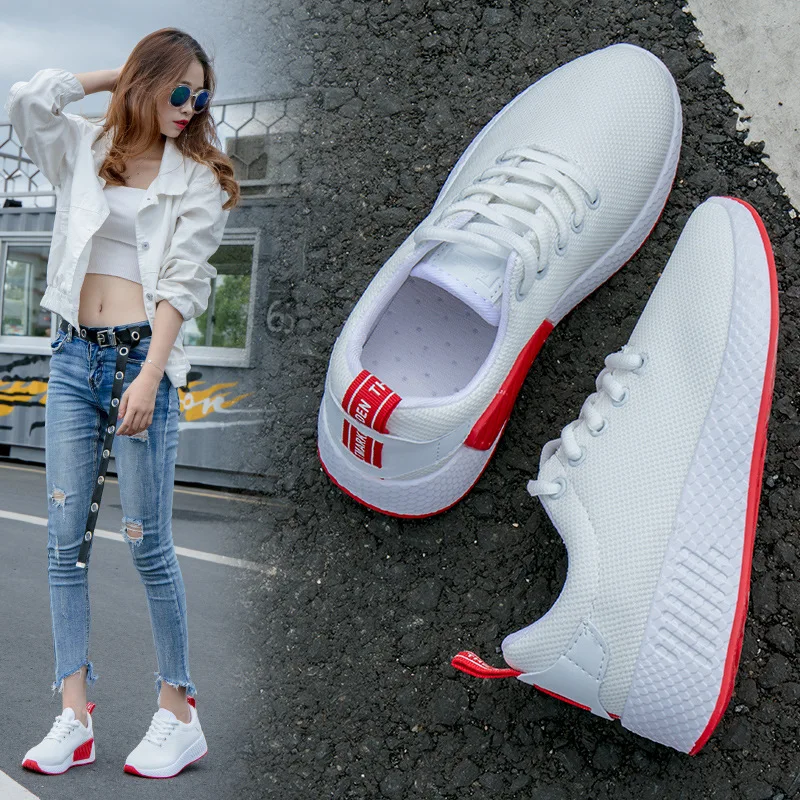 

2018 new wild Korean version of white shoes women's breathable casual running shoes with sports shoes womens shoes