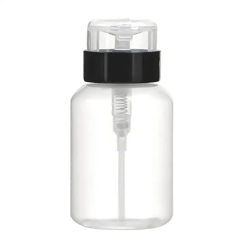 

210mL Empty Pump Dispenser Liquid UV Gel Polish Nail Art Refillable Bottle Nail Art Polish Clean Acetone Cleanser Remover Bottle