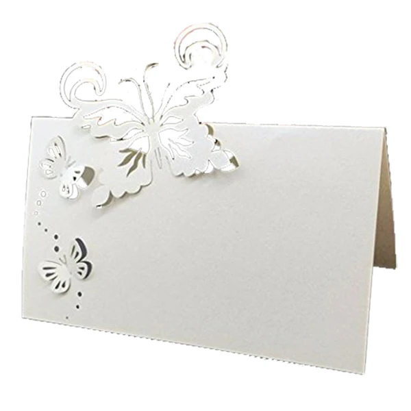 

50pcs Butterfly Paper Place Card Holder Name Cards Table Number for Wedding Event Party
