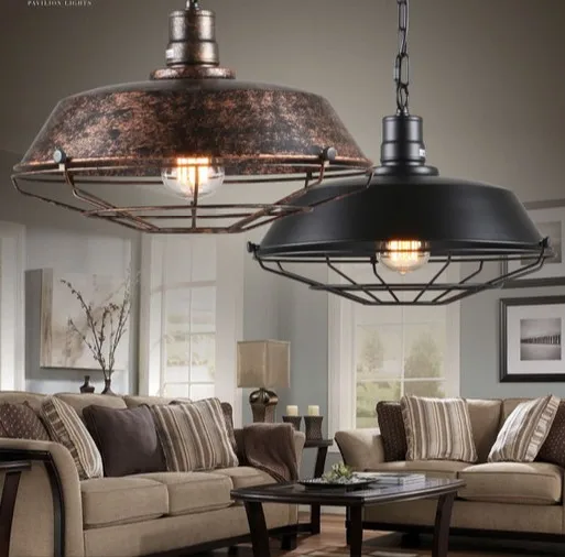 Industrial Loft Antique Lamp Edison Bulb Vintage Pendant Light Fixtures Metal Hanging Droplight For Dining Room