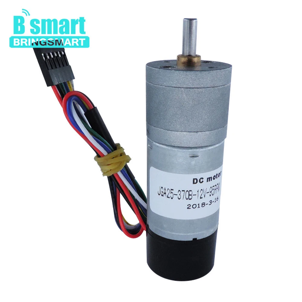 

Bringsmart JGA25-370GB Gear Encoder Motor DC 12 Volt Low Speed Brush Motor Mini Geared Electric Motor Fully Enclosed Encoder