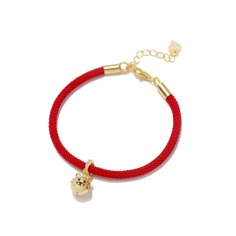 

Fashion jewelry design style S925 sterling silver gold pig simple couple jewelry love gift men and women bracelet