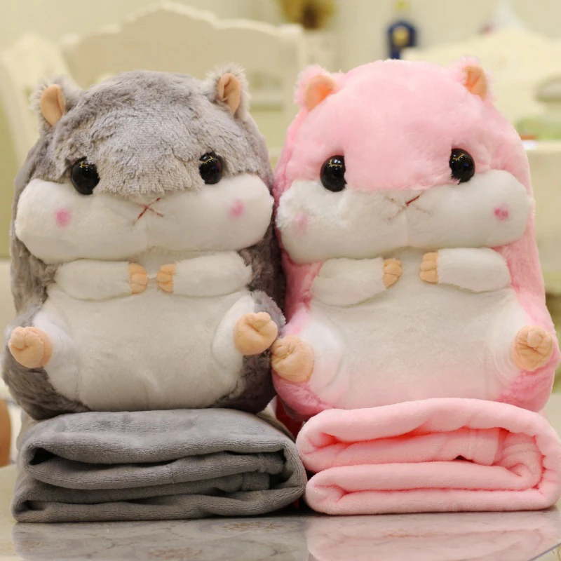 OnnPnnQ Cartoon Hamster Decorative Cushion Warm Hand Pillow With Soft Blanket Cute Throw Pillow Cushion Washable Waist Cushions5