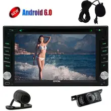 Android 6.0 GPS Navigator 2Din Car Stereo DVD 2 DIN In Dash Head Unit With SWC Dual CAM-IN OBD Microphone WIFI front rear camera