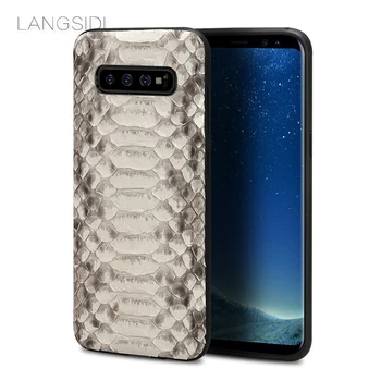 

S10 plus case for Samsung s10 case cover Genuine python Leather back covers for samsung galaxy s10e cases capa galaxy s10+ case