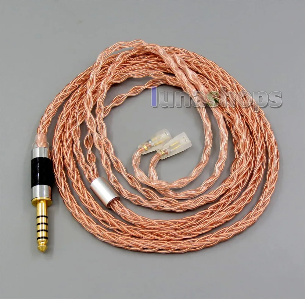 

8 core 2.5mm 3.5mm 4.4mm Balanced Pure OCC Copper Earphone Cable For Sennheiser IE8 IE8i IE80 IE80s