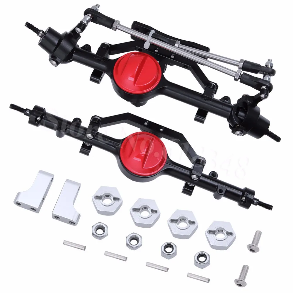 

Aluminum Alloy Front And Rear Axle Complete Set CNC Machined for RC4WD D90 Yota II RC Rock Crawler Car Replacement Red /Black