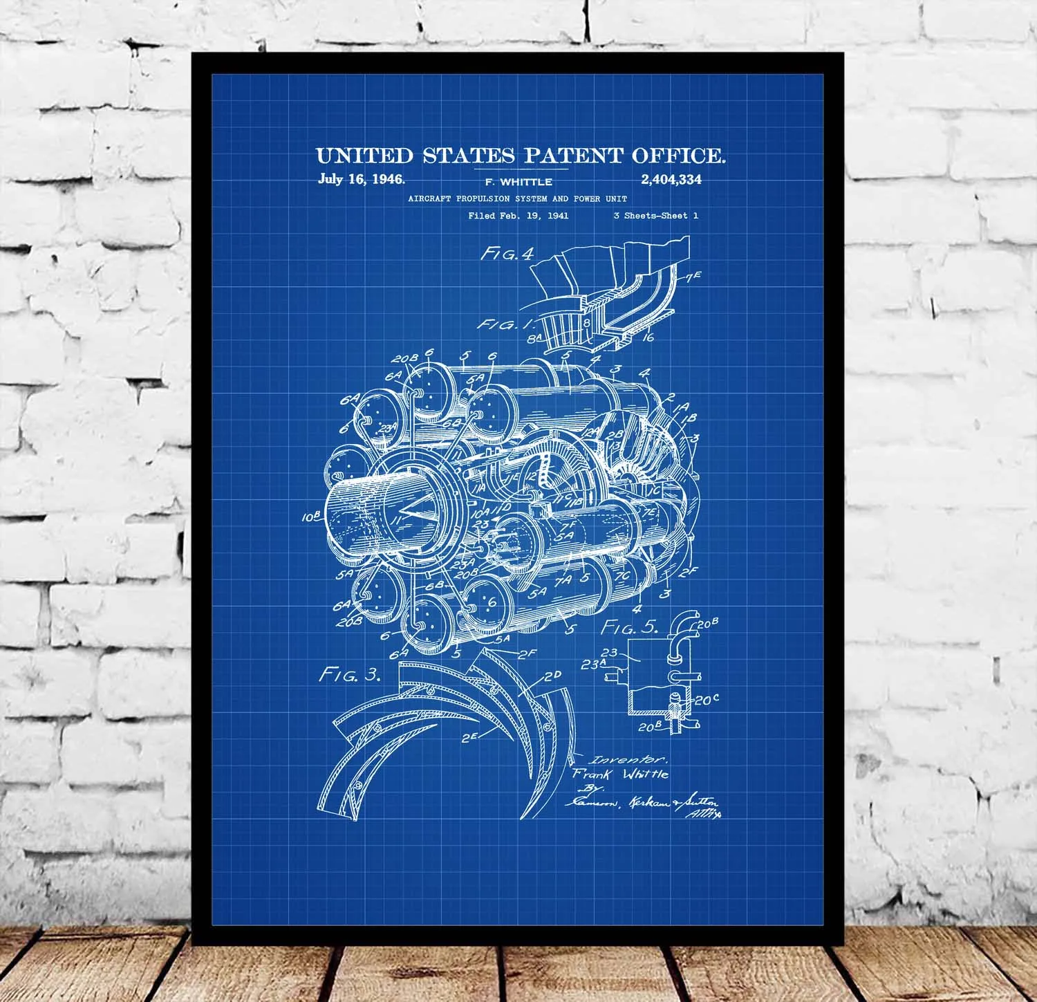

Aircraft Propulsion Patent Blueprint Poster
