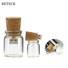 free shipping Creative 4GB 8GB 16GB 32GB 64GB promotional Crystal Message bottle glass jar usb flash drive