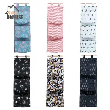 

Snailhouse Printing Hanging Storage Bag Simple 3 Pockets Wall Mounted Wardrobe Wall Pouch Cosmetic Toys Organizer Sundries Bags