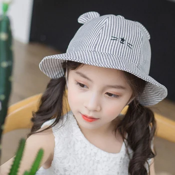 

Spring Summer Cartoon Basin Cap Lovely Baby Boy Girls Wide Edge Fisherman Hat Children Outdoor Sunhat Children's Hat Summer