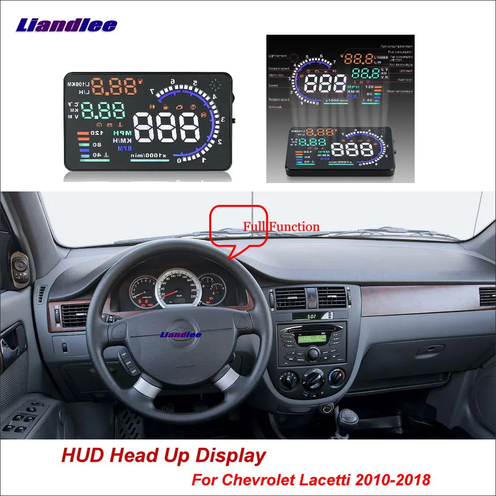 

Liandlee Full Function HUD Car Head Up Display For Chevrolet Lacetti 2010-2018 Safe Driving Screen OBD Data Projector Windshield