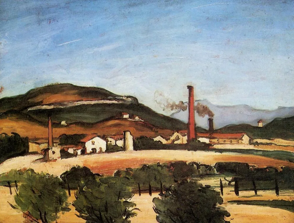 

Oil Painting Reproduction on linen canvas,factories-near-mont-de-cengle BY paul Cezanne ,Free Shipping,TOP quality,100% handmade