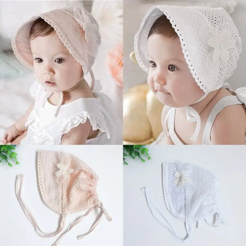 

Hot 1Pcs Lovely 2Colors Soft Princess Hat Baby Girl Beanies Cap Sun Hats Newborn