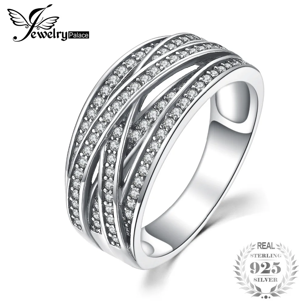 

JewelryPalace Vintage Minimalist Cubic Zirconia Stackable Ring 925 Sterling Silver 2018 Hot Selling Gift For Her Personal Trendy