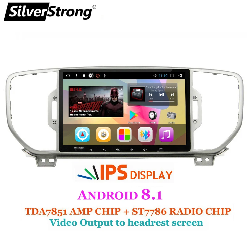 SilverStrong 2din Android8.1 автомобильный DVD для KIA новый Sportage 2016 2017 2018 KX5 Android автомобиль GPS