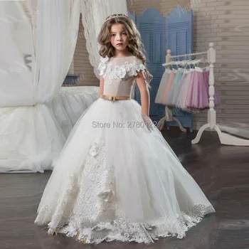 

Princess Flower Girl Dresses Pageant First Communion Dresses Custom Made 2020 Girls Glitz Wedding Guest Gowns Ball Gowns