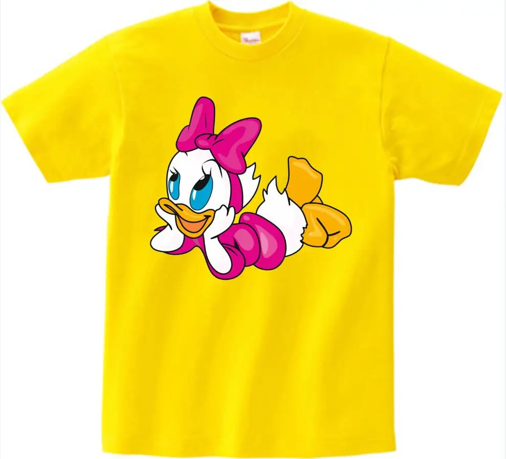 Детская футболка, Футболка с принтом Микки Мауса, футболка с короткими рукавами и круглым вырезом для мальчиков и девочек, милые футболки с мультипликационным принтом «Микки Маус» для 2-15 лет, NN - Цвет: yellow childreTshirt