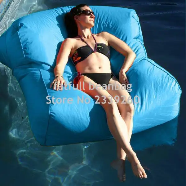 Чехол только нет наполнителя-внешний негабаритных кресло, waterpool плавающие круглые подушки, бассейн мешок фасоли гостиная, расслабиться воды стул - Цвет: aqua blue