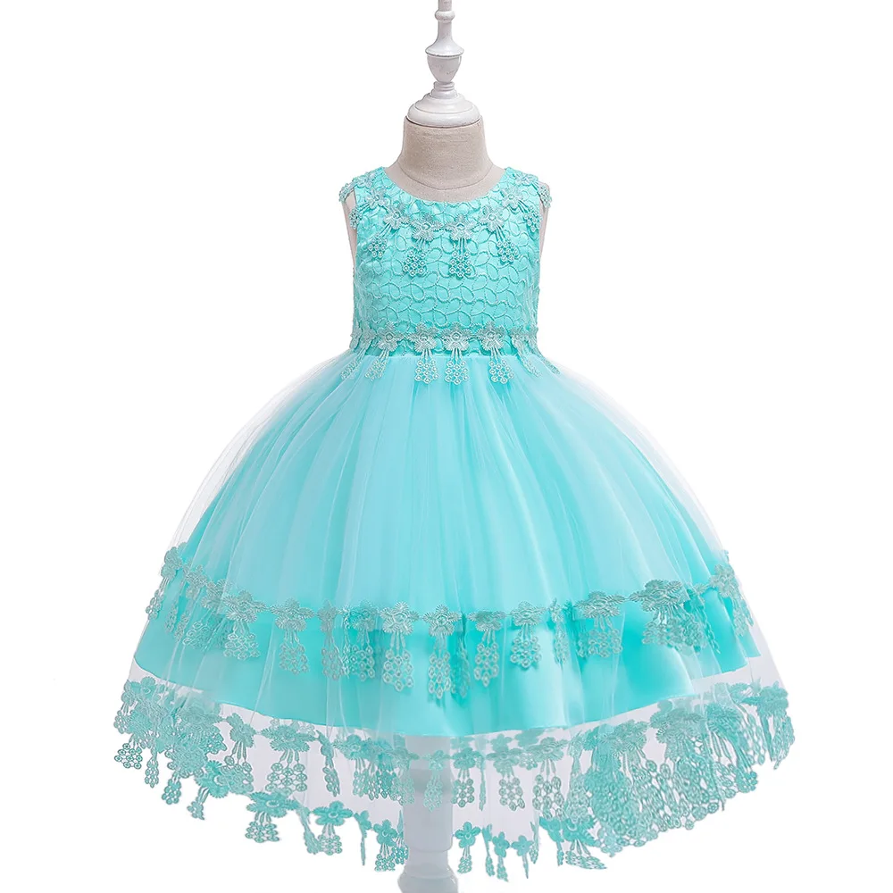 Ballgown кружева праздничная одежда принцессы праздничные платья для детей возрастом от 3 до 10 лет Платье для девочек с цветочным узором