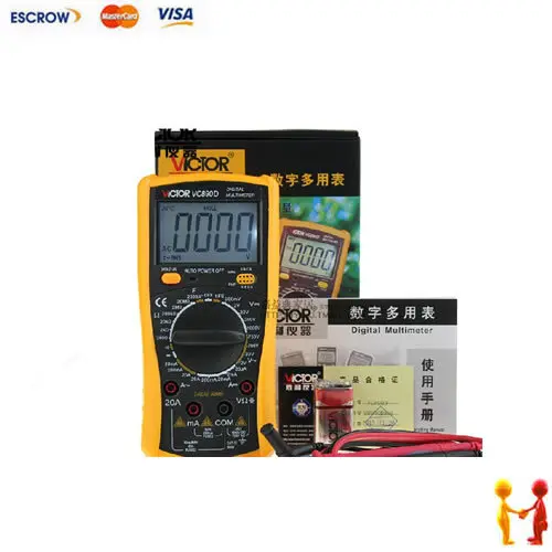 

VICTOR VC890D Digital Multimeter True RMS digital multimeter capacitor 2000uF