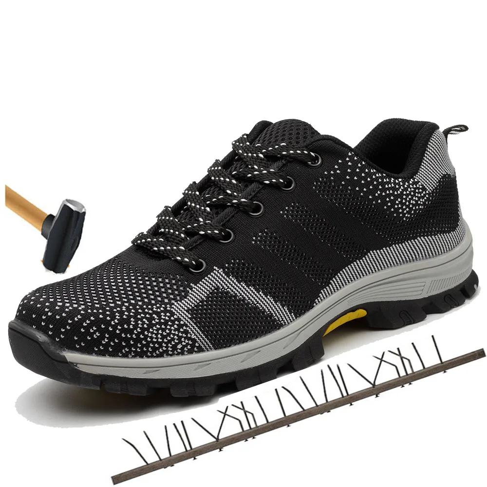 

Outdoor Breathable Men's Steel Toe Cap Safety Shoes Men Outdoor Anti-slip Steel Puncture Proof Construction Boots Work Shoes