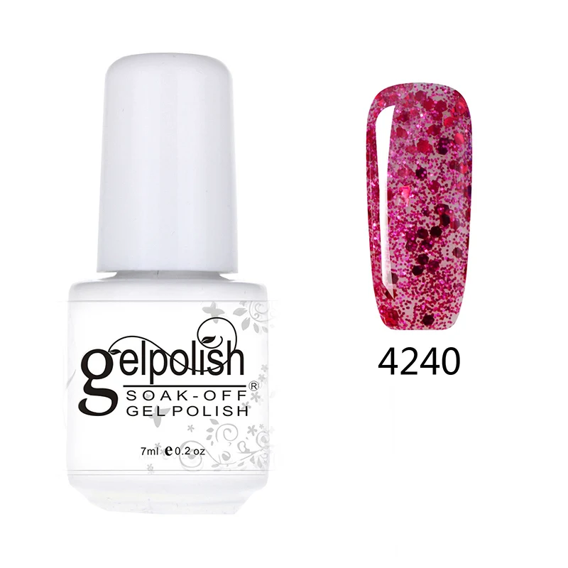 New 7ML Shiny Diamond Nail Gel Polish Colorful Glitter UV Soak Off Led Lamp Gelpolish #4240 |