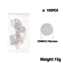 HORNET, 100 шт./лот, нержавеющая сталь, металл, цифровой экран испарителя, диаметр 20 мм, используется для испарителя, кнут, металлические сетчатые фильтры